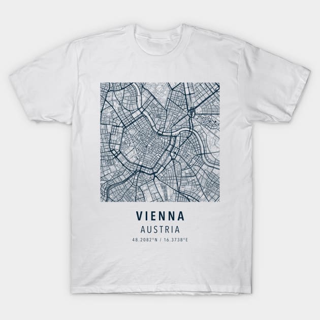 vienna simple map T-Shirt by boy cartograph